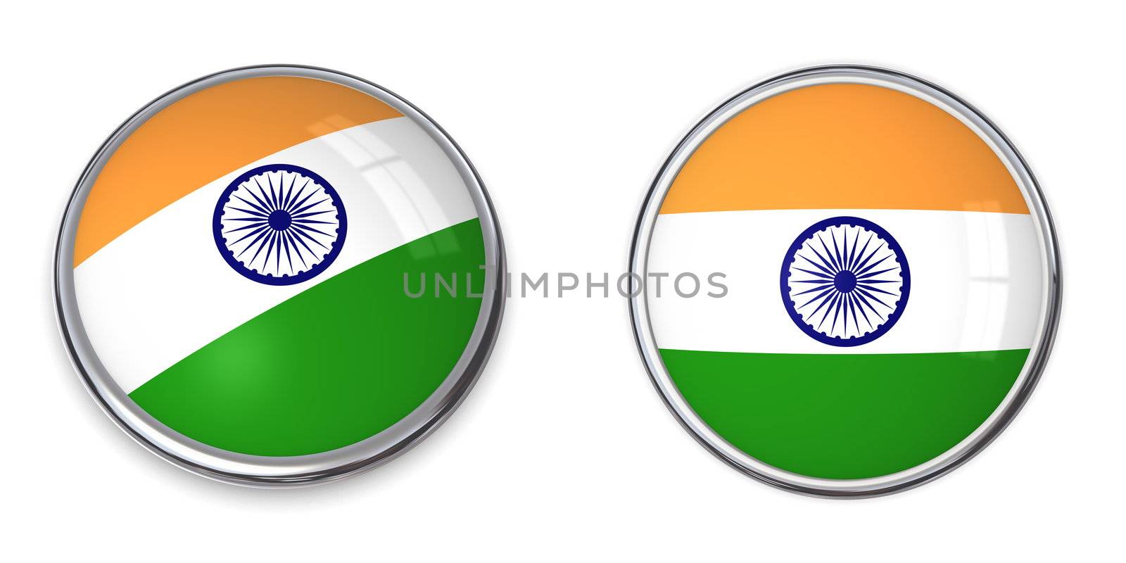 round button style banner in 3D of India