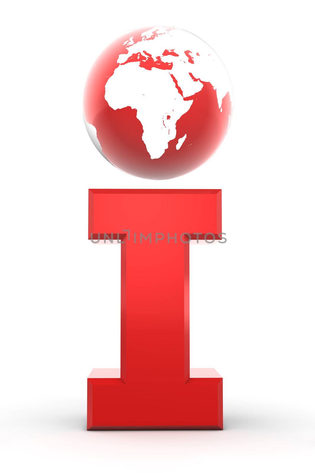 Information I in Red with a Globe by PixBox