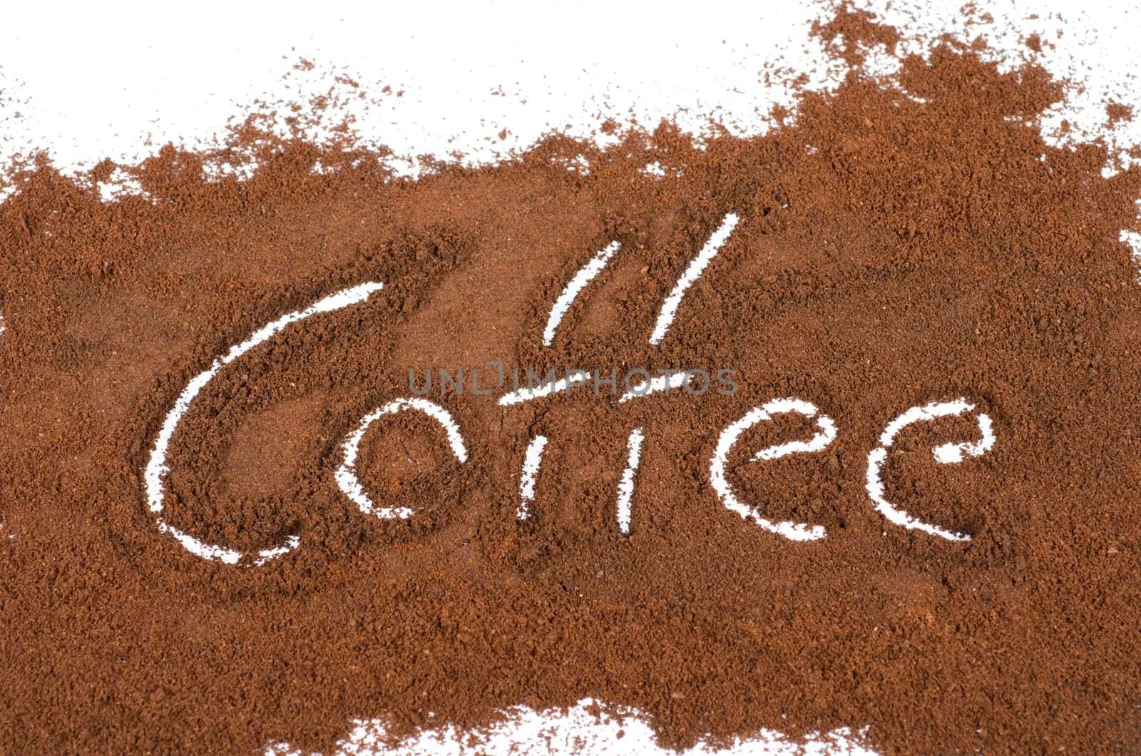 milled coffee sign on a white background