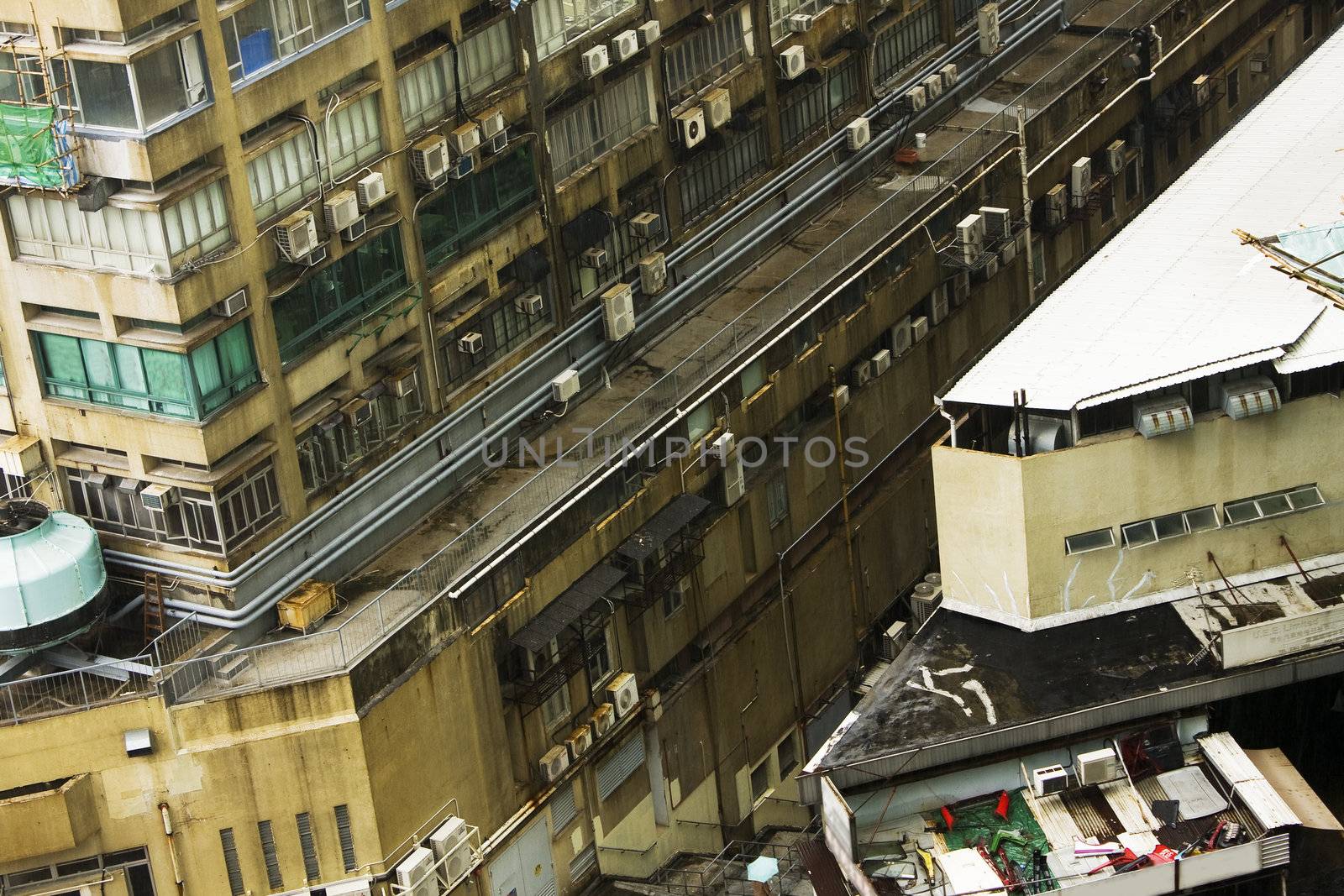 old office building at day in hong kong