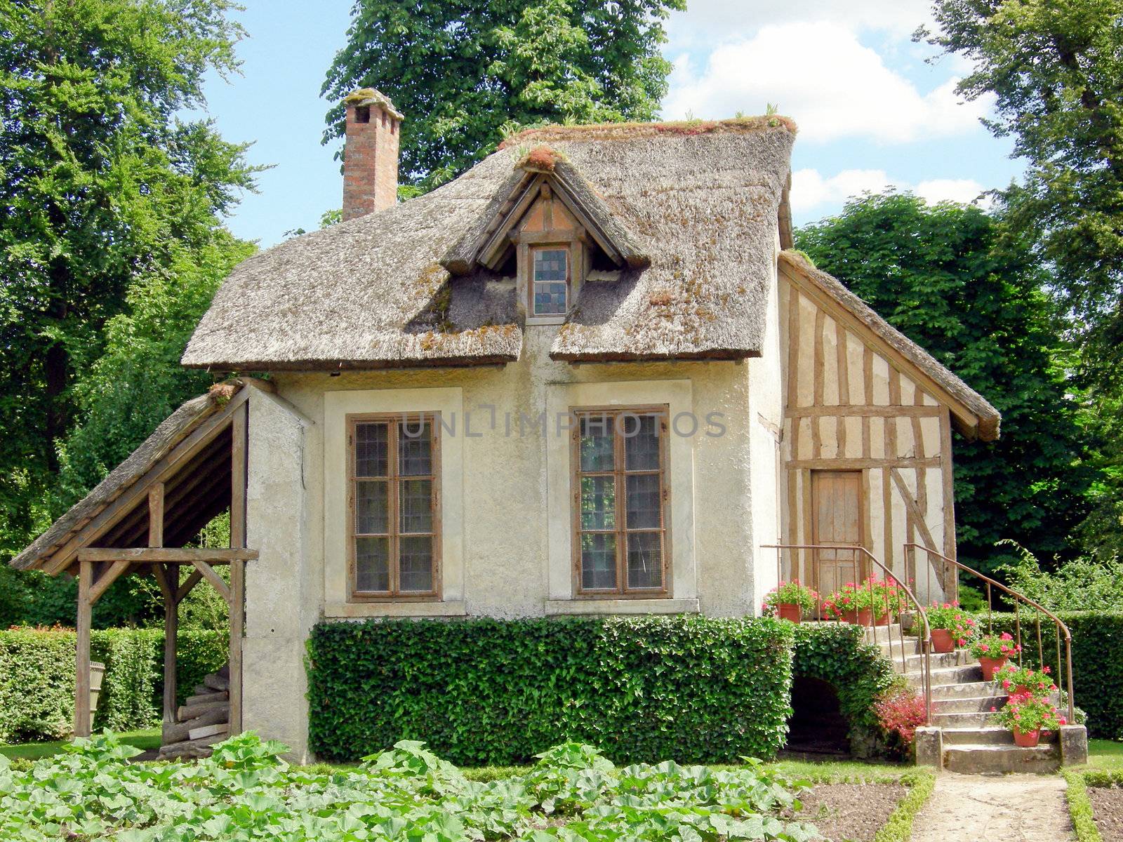 Old abandoned cottage in a public park in Paris, France