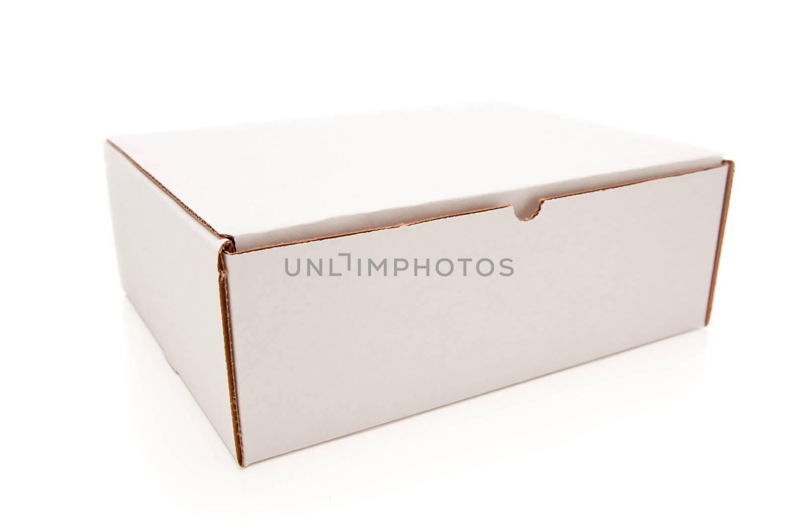 Blank White Cardboard Box Isolated on a White Background.