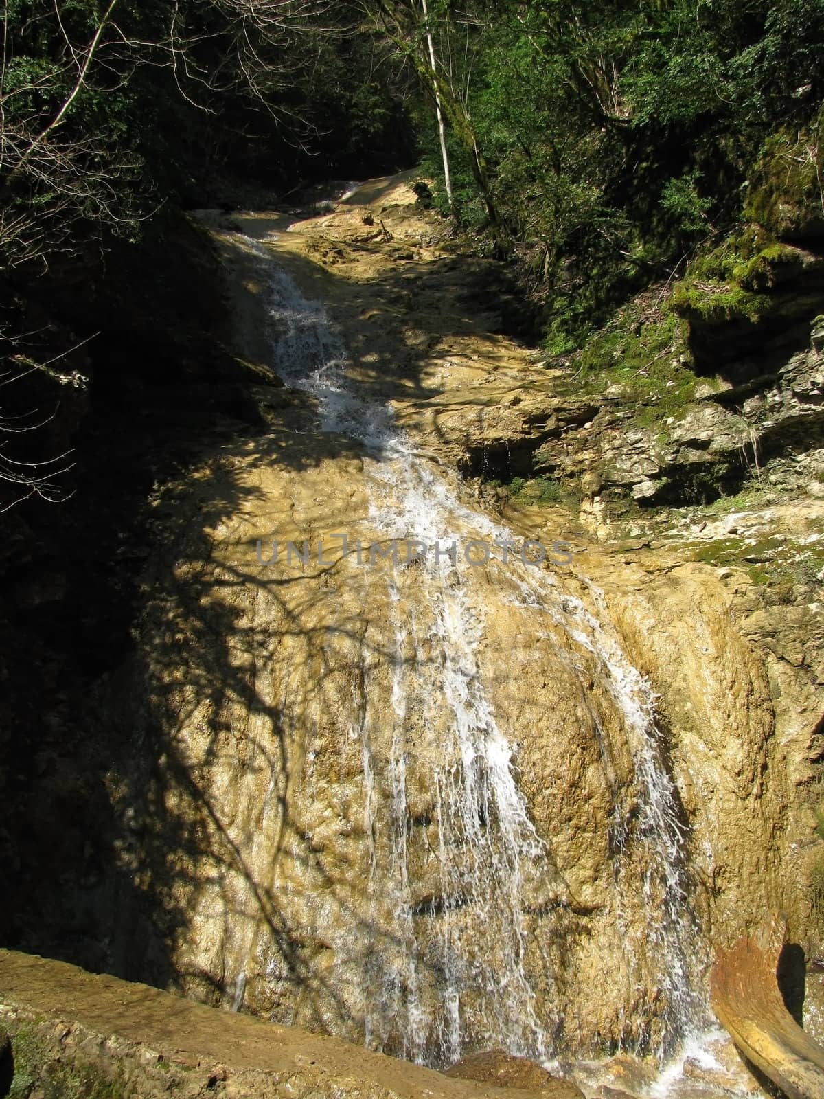 Falls, the river, stream, water, moisture, beauty, caucasus