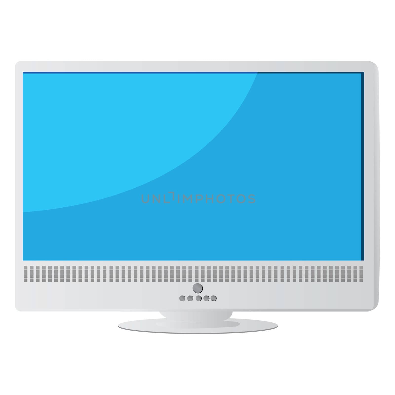 Illustration of a wide screen monitor over white background