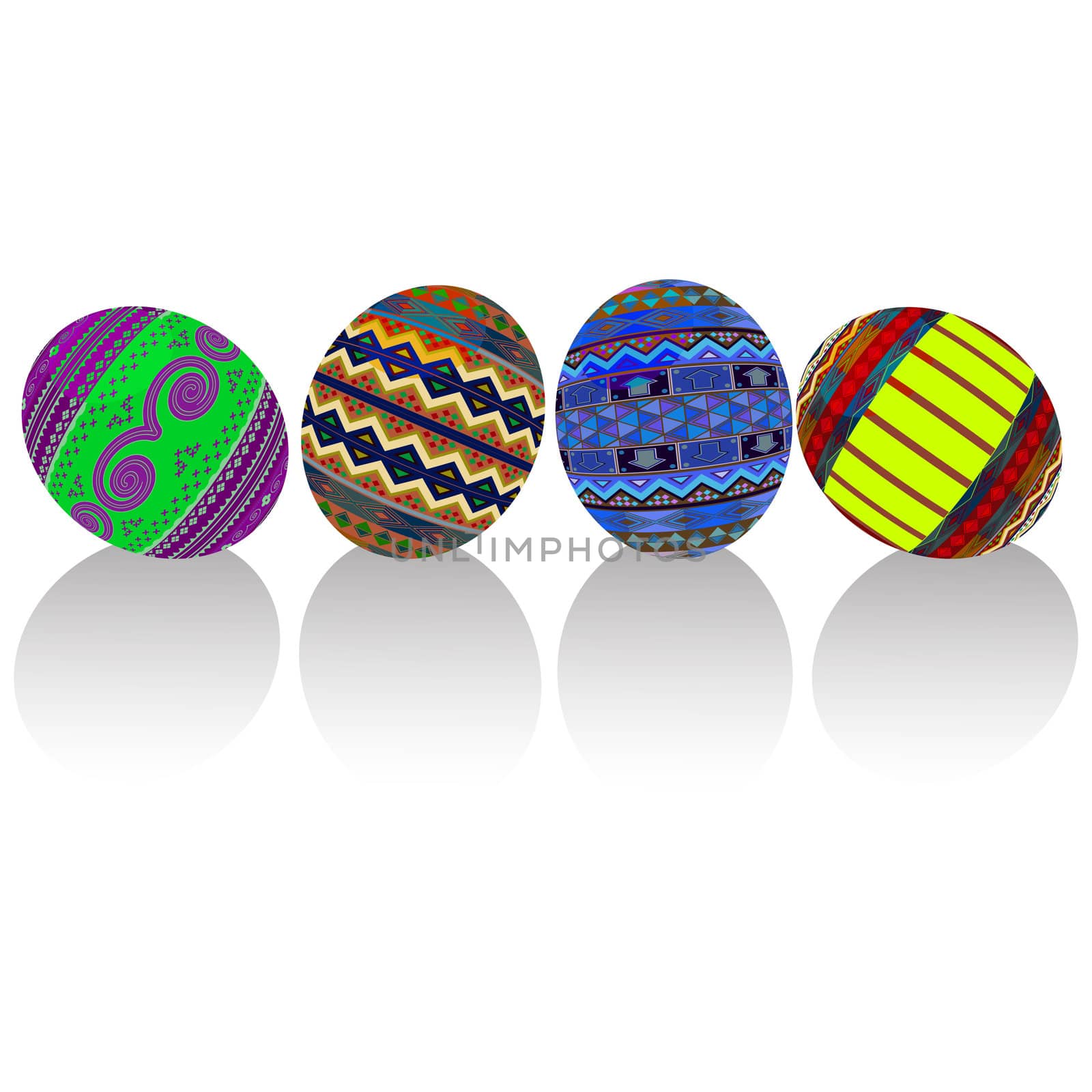 Painted easter eggs , no mesh or gradients