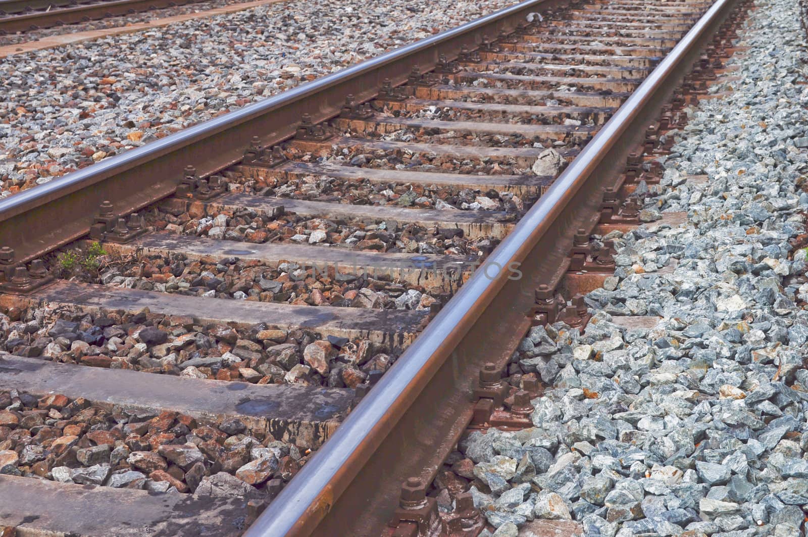 Railway or railroad tracks for train transportation