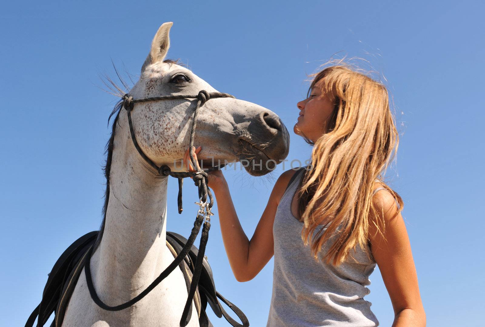 young girl and her best friend arabian horse