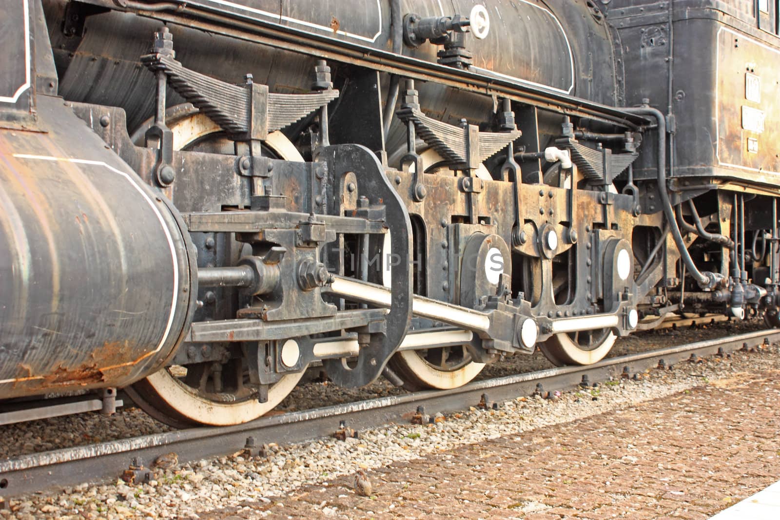 An old engine on last station part of locomotive