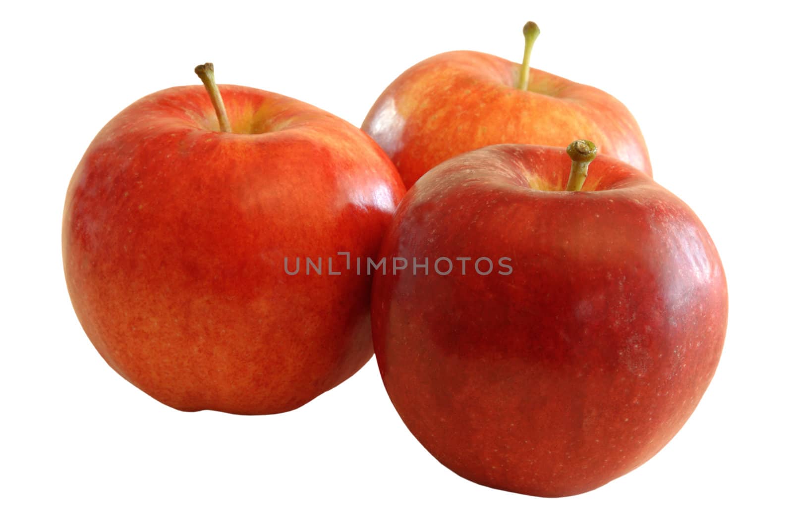 three isolated apple