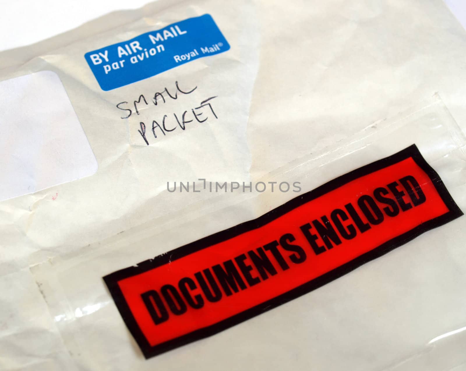 Letter or small packet envelope with documents inclosed