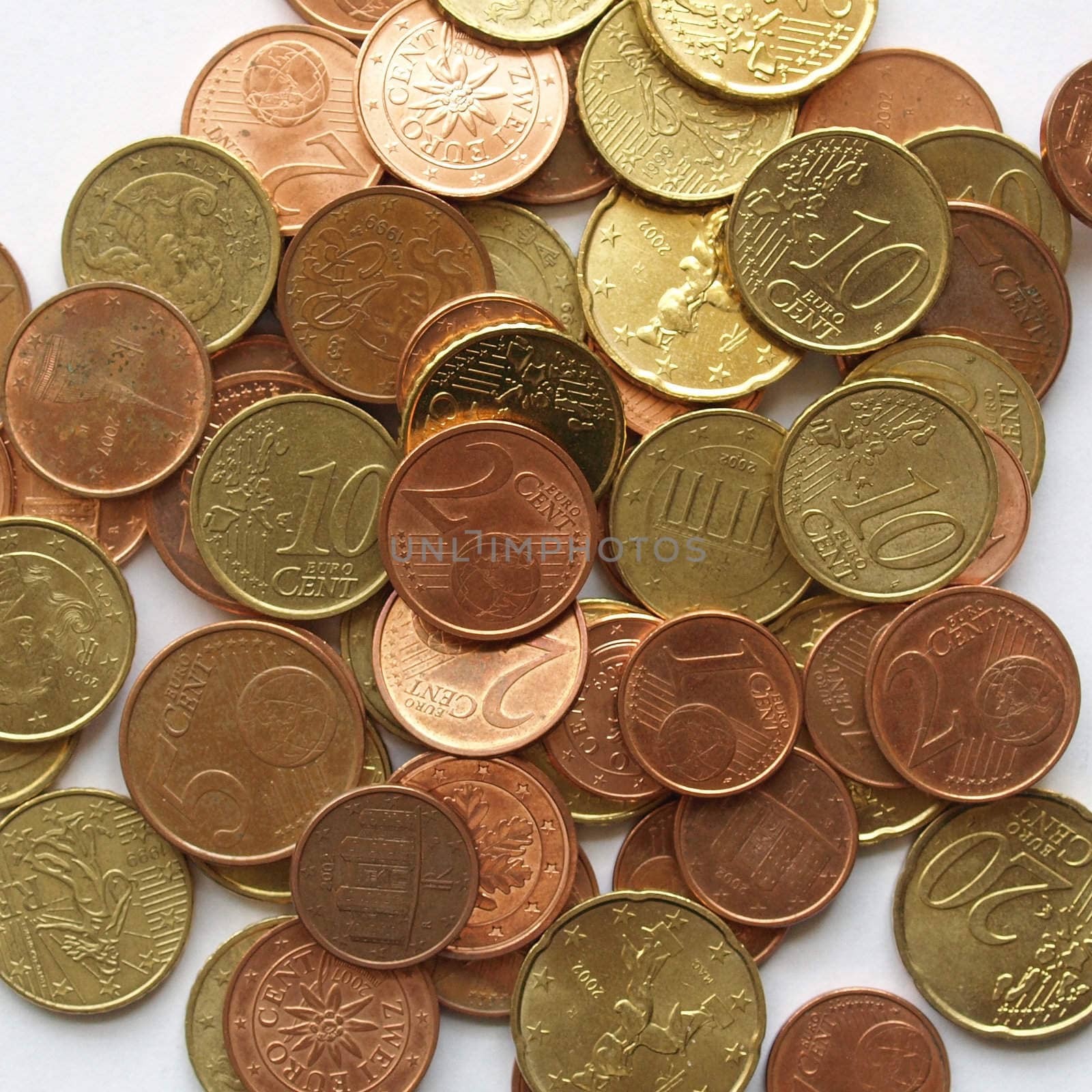 Background of Euro coins money (European currency)