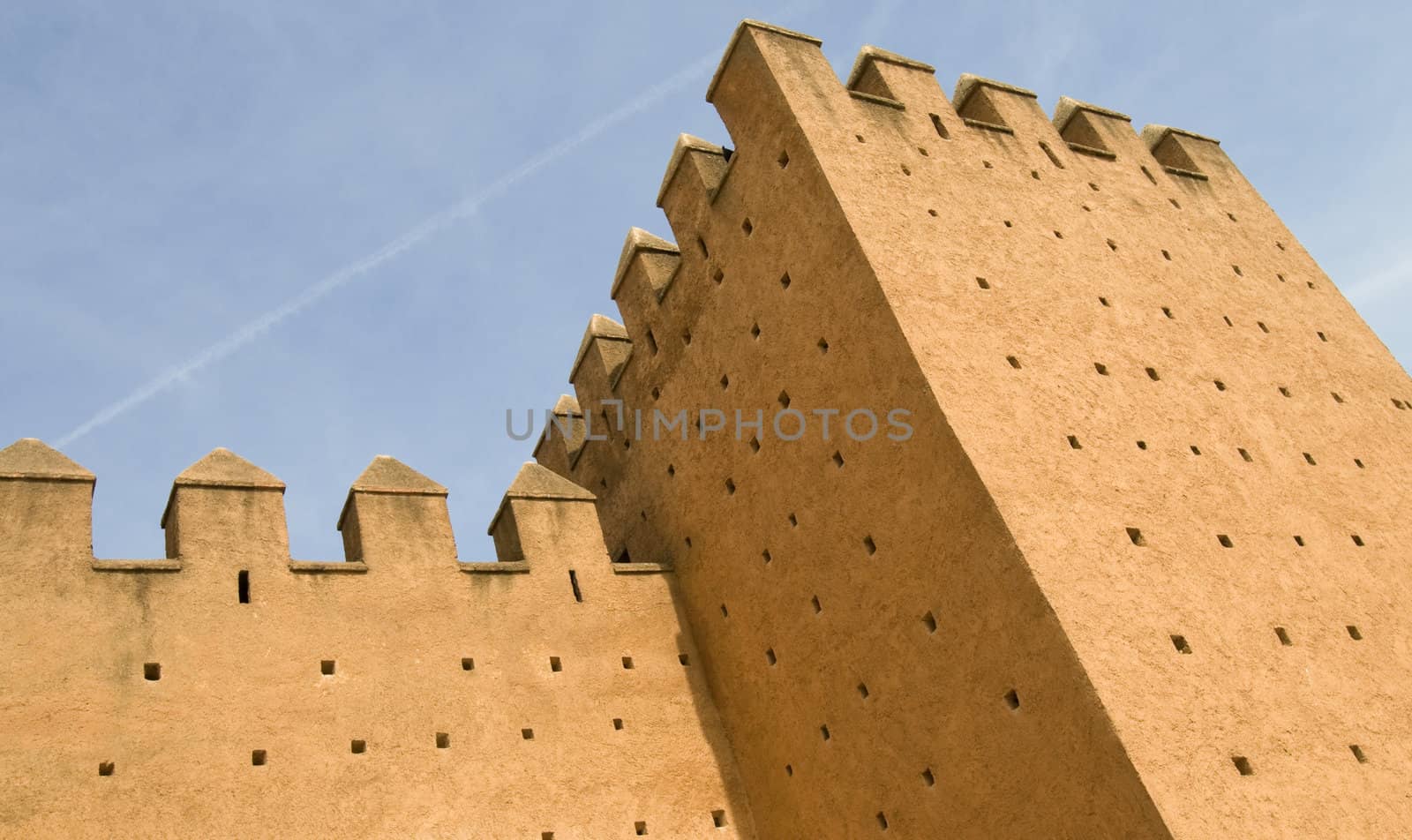 Detail of the famous red fortified walls of Rabat - Best of Morocco