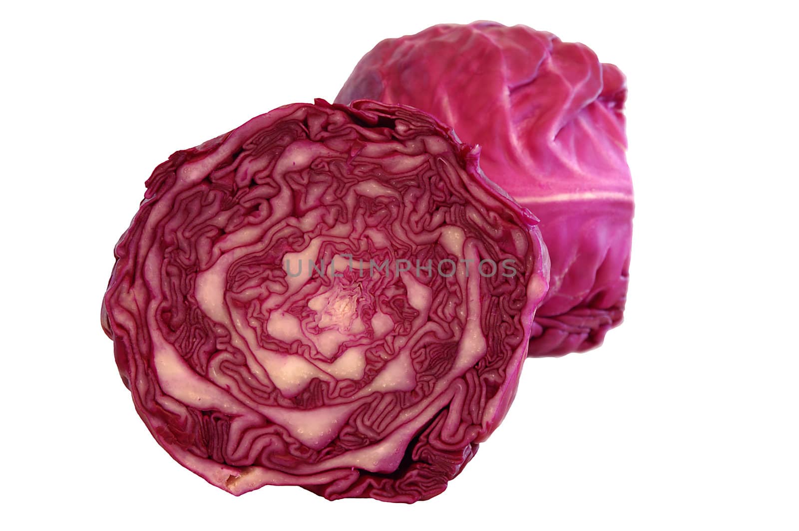 red cabbage cut in half