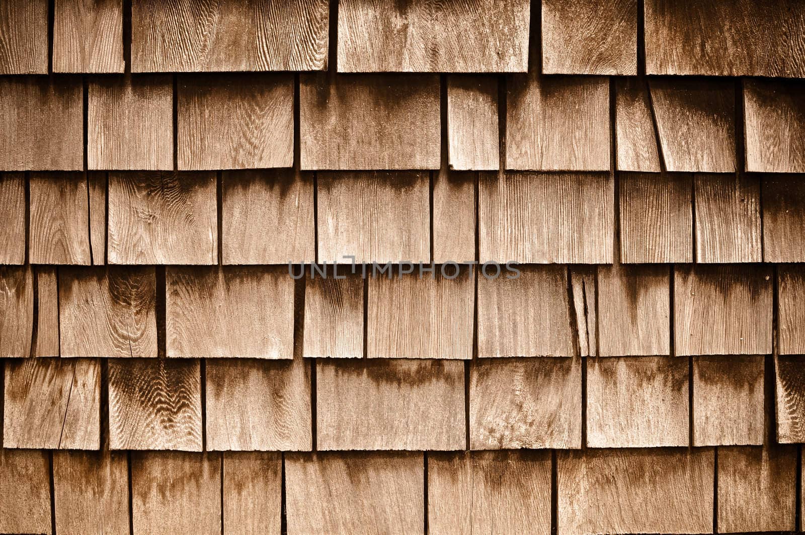 Shingle  Aged Wooden Background with Copyspace