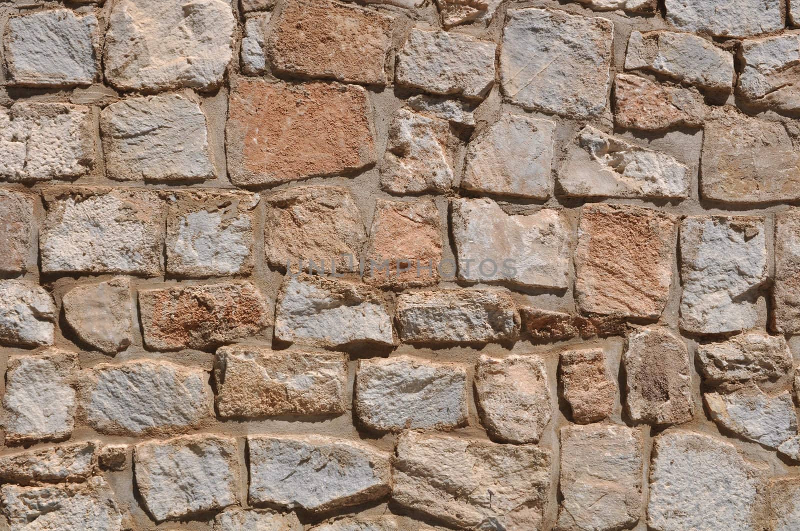 Old Tan Stone Background with mixed size stone