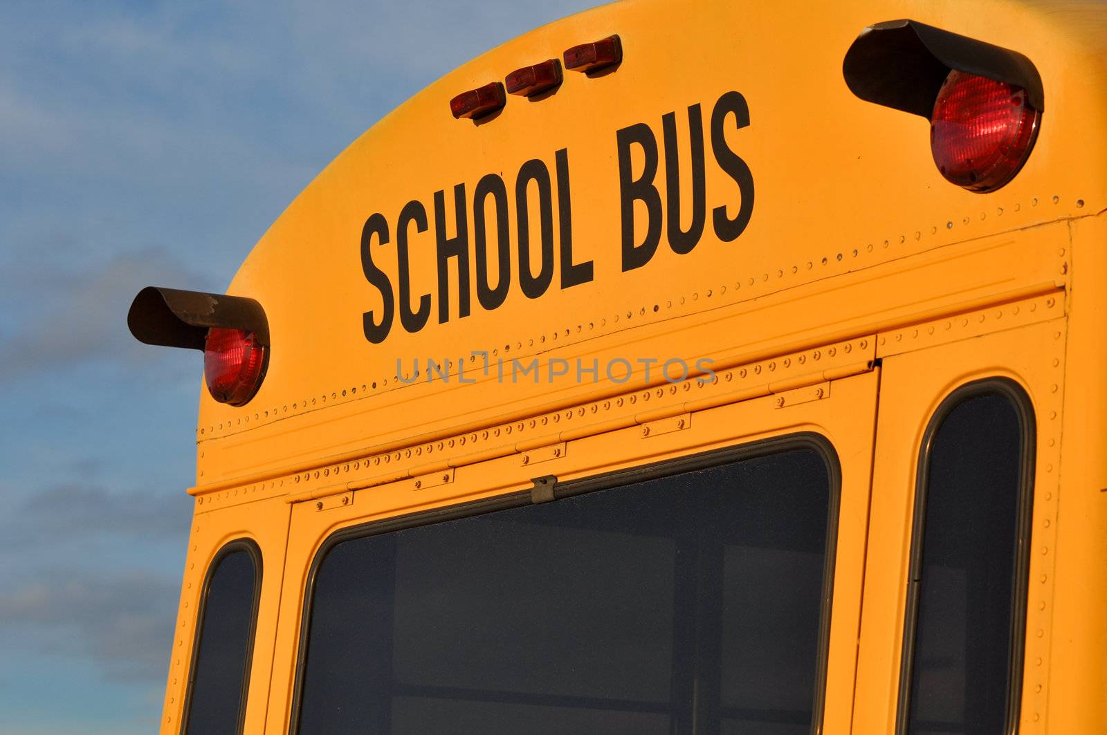 Back of Black and Yellow School Bus