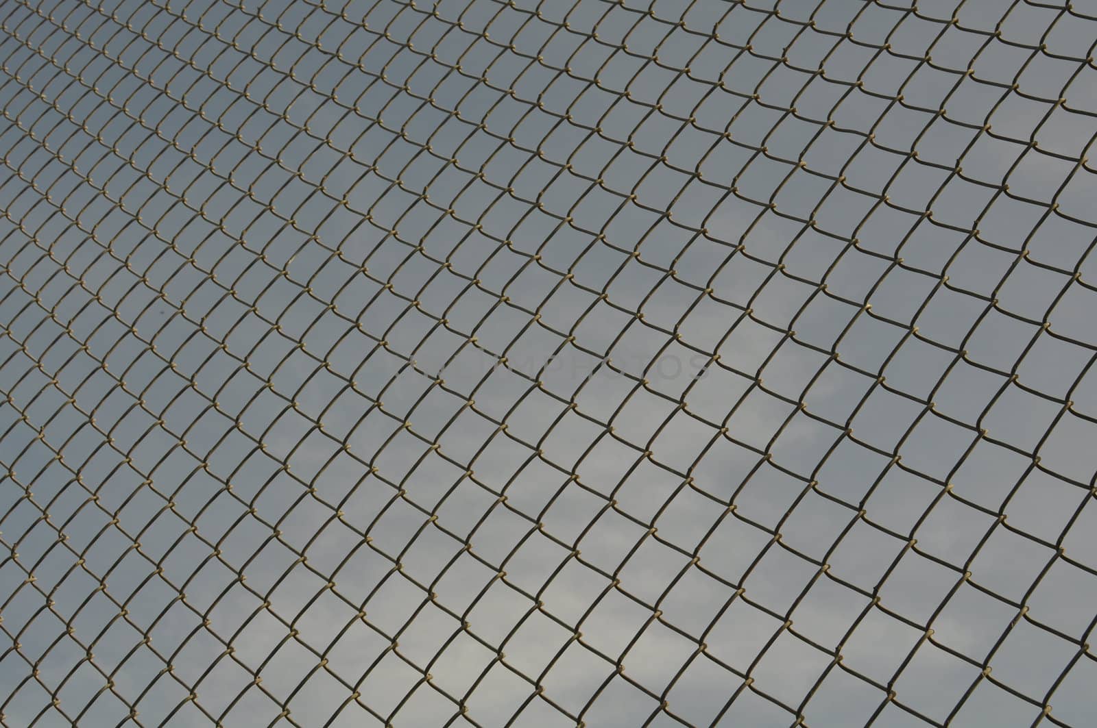 Chain Link Fence and blue sky Background