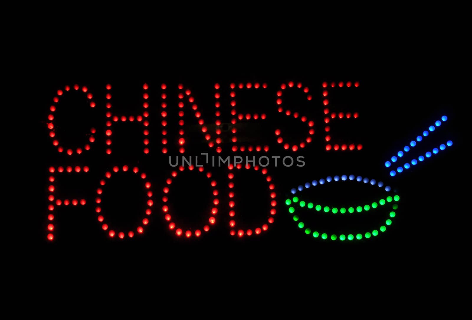 Chinese Food Take Out Neon Sign Light with Chop Sticks and Bowl