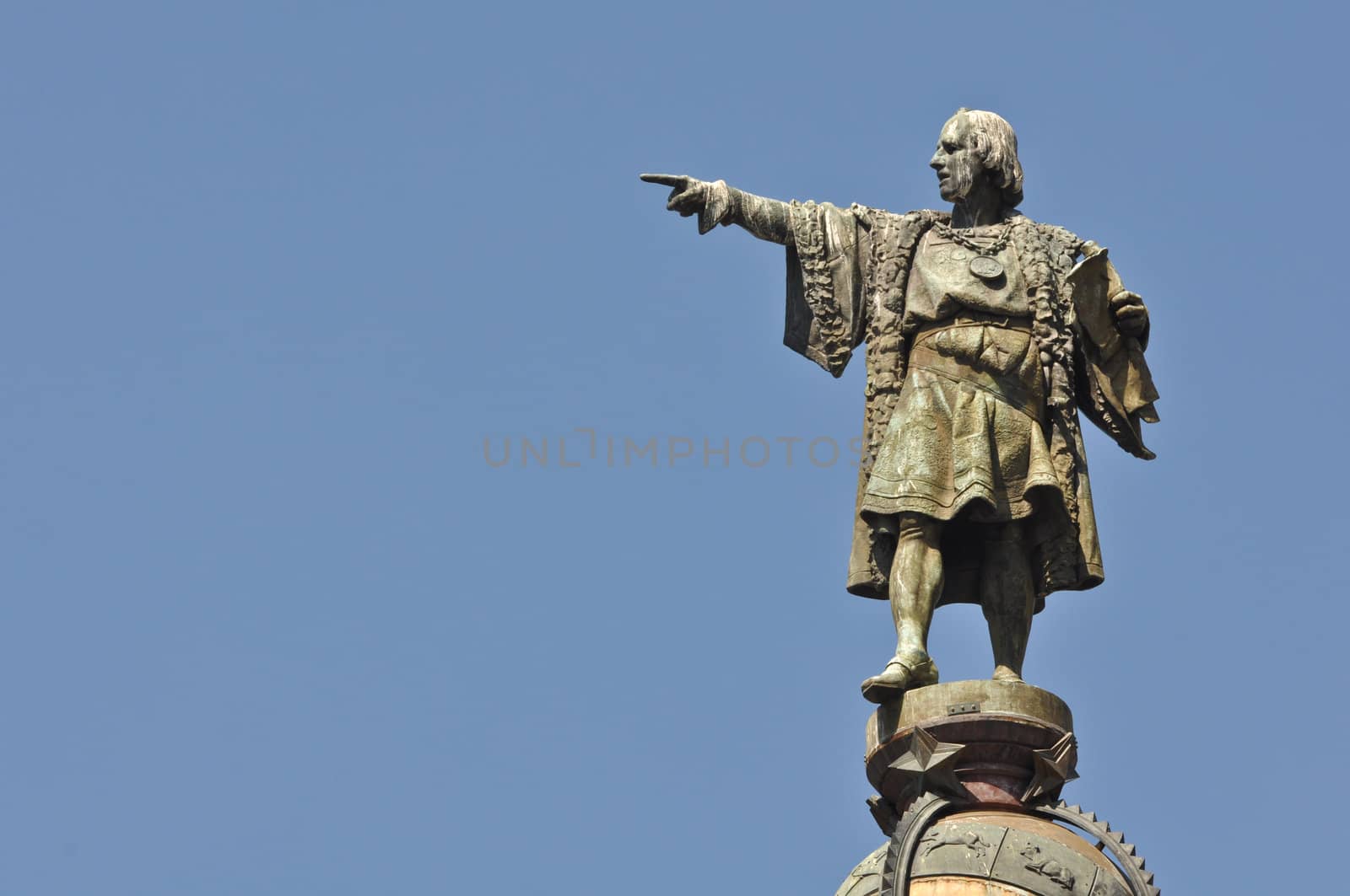 Christopher Columbus Statue in Barcelona Spain