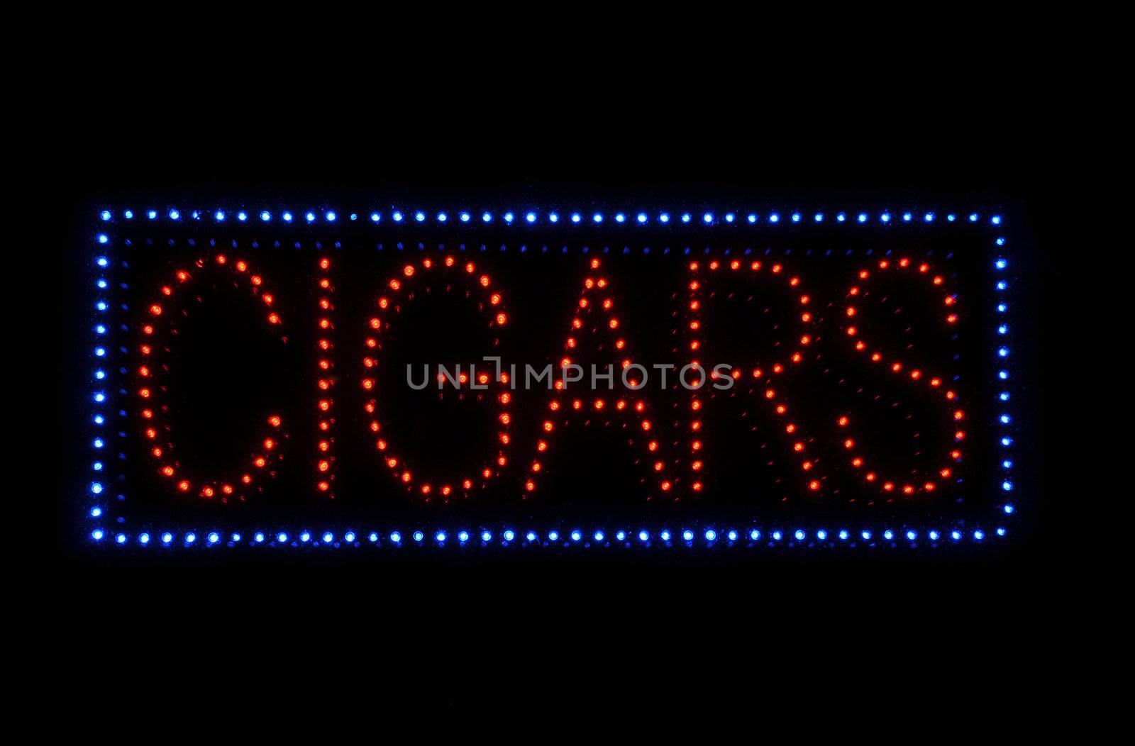 Cigar Neon Light Red and Blue Sign