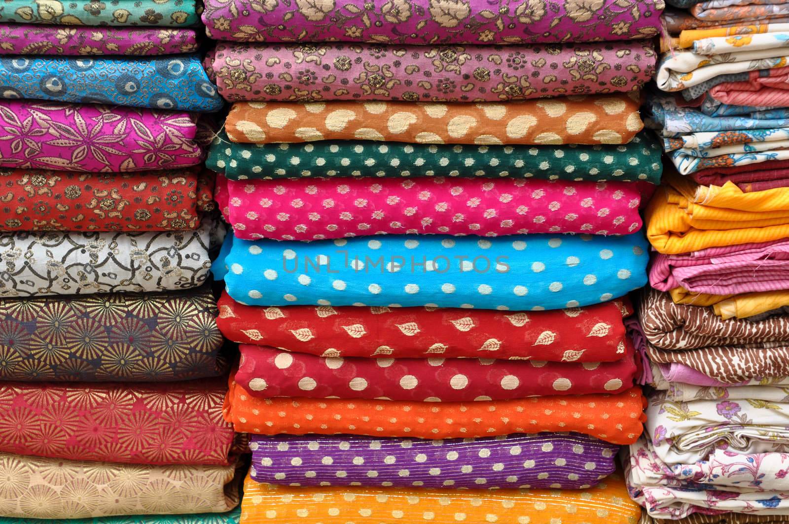 Colorful Indian Asian Sari Fabric