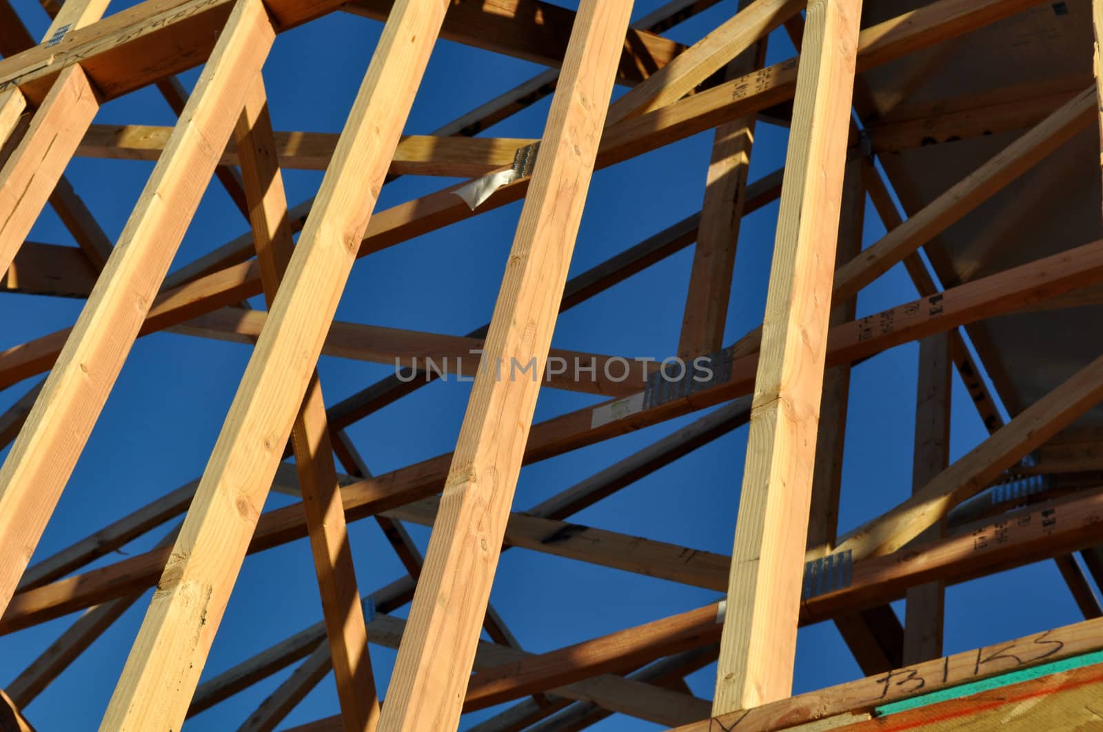 Construction Detail Close Up of Home being Built