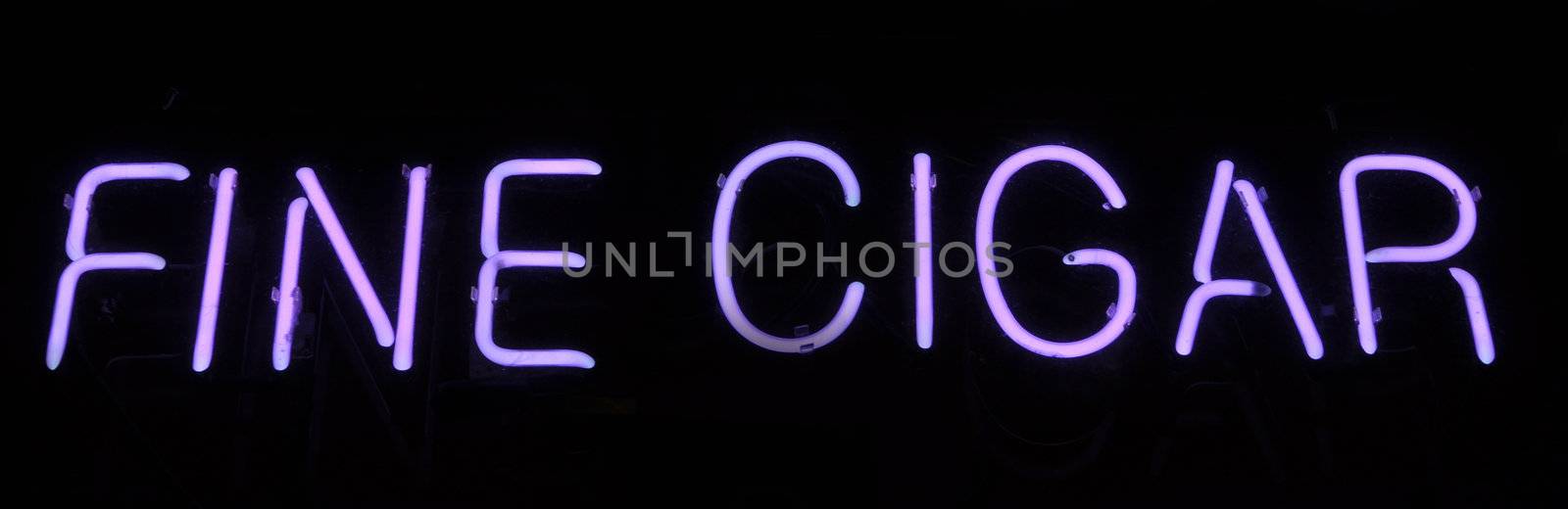 Cigar Neon Sign Light with Purple Text