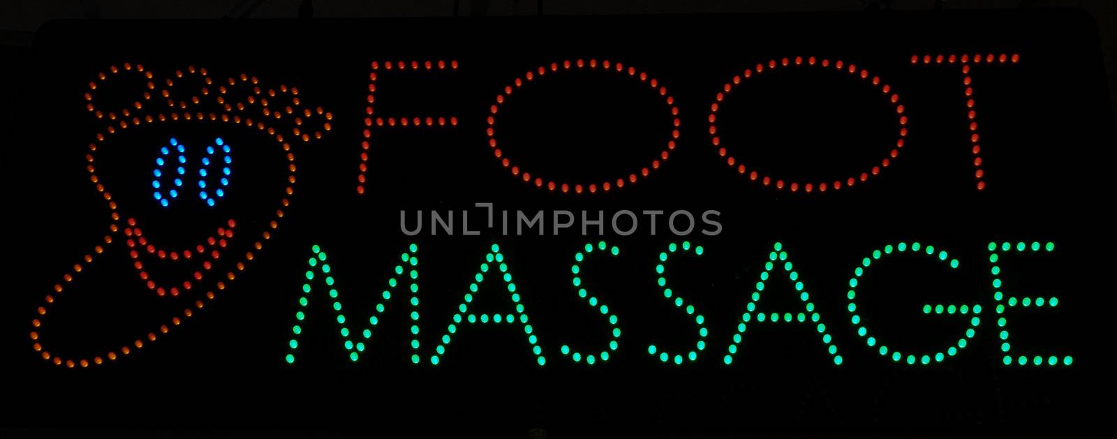 Foot Massage Neon Light Sign Background