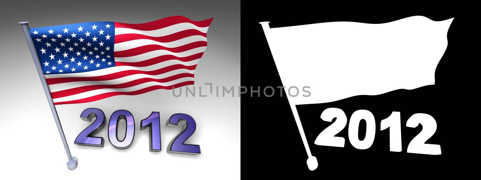 2012 design and USA flag on a pole by shkyo30