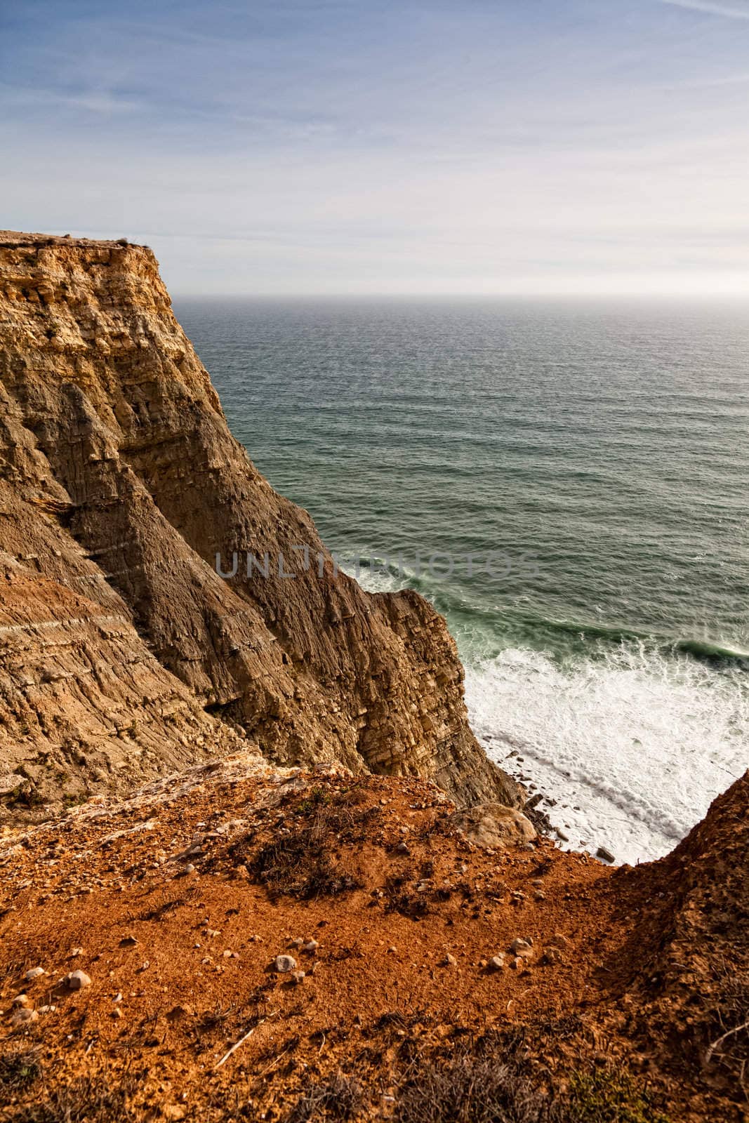 Cliff over the Atlantic Ocean in region of Sesimbra.