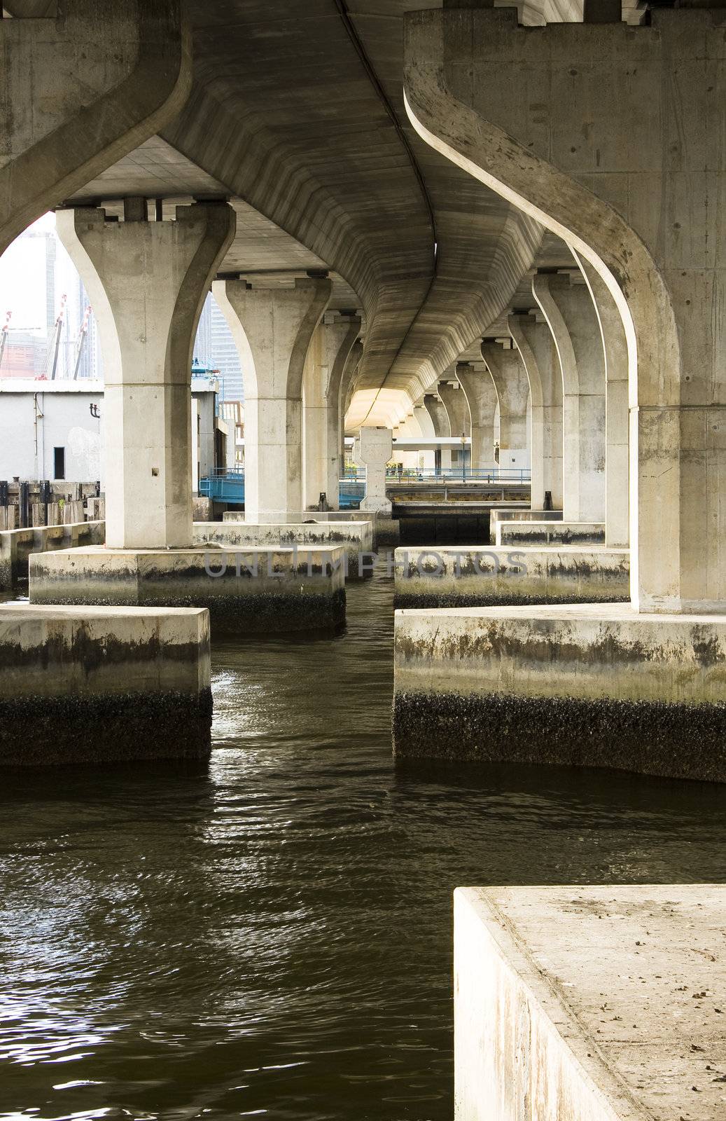 Image of a modern bridge taken from a futuristic angle 