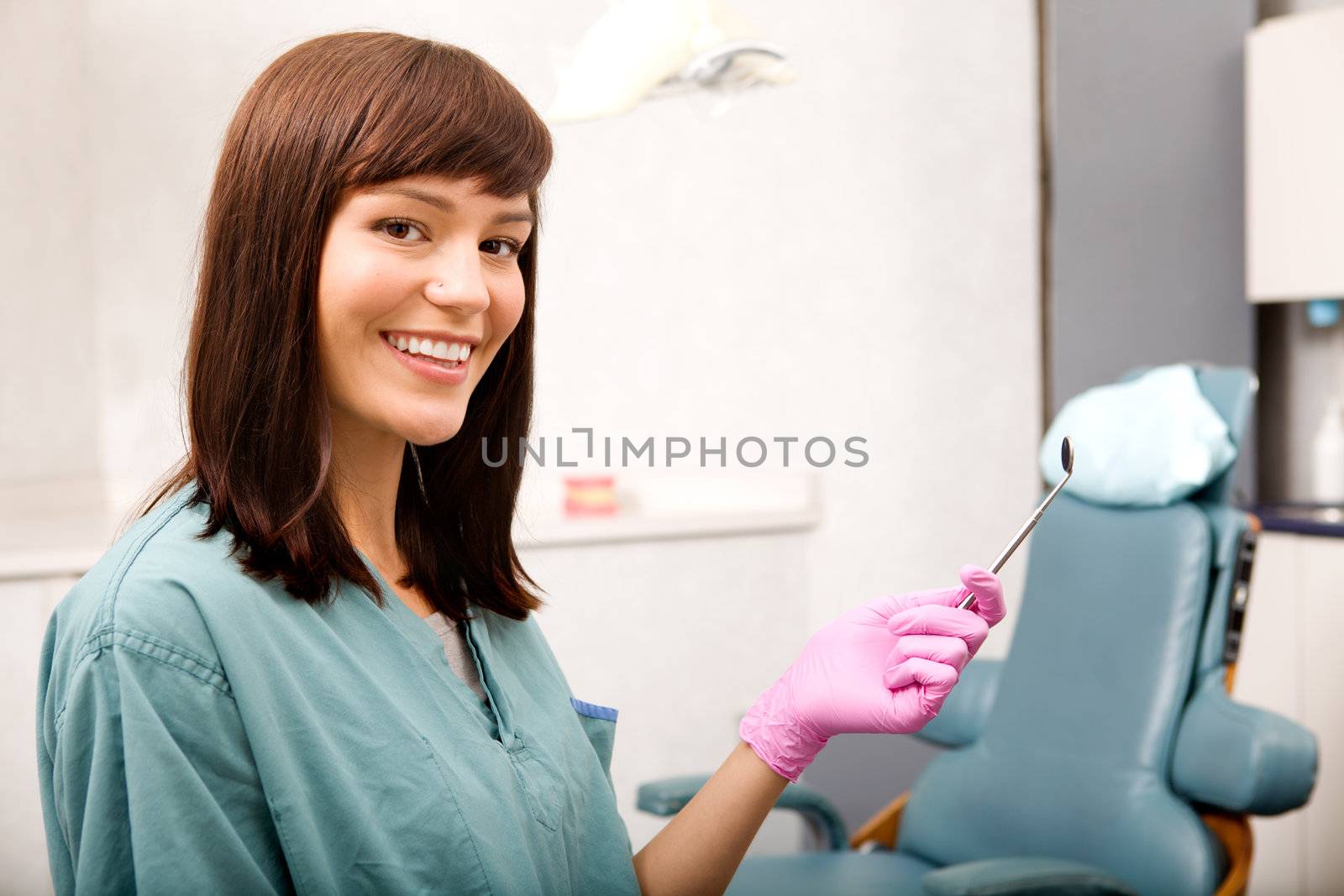 A woman dentist or dental hygienist portrait