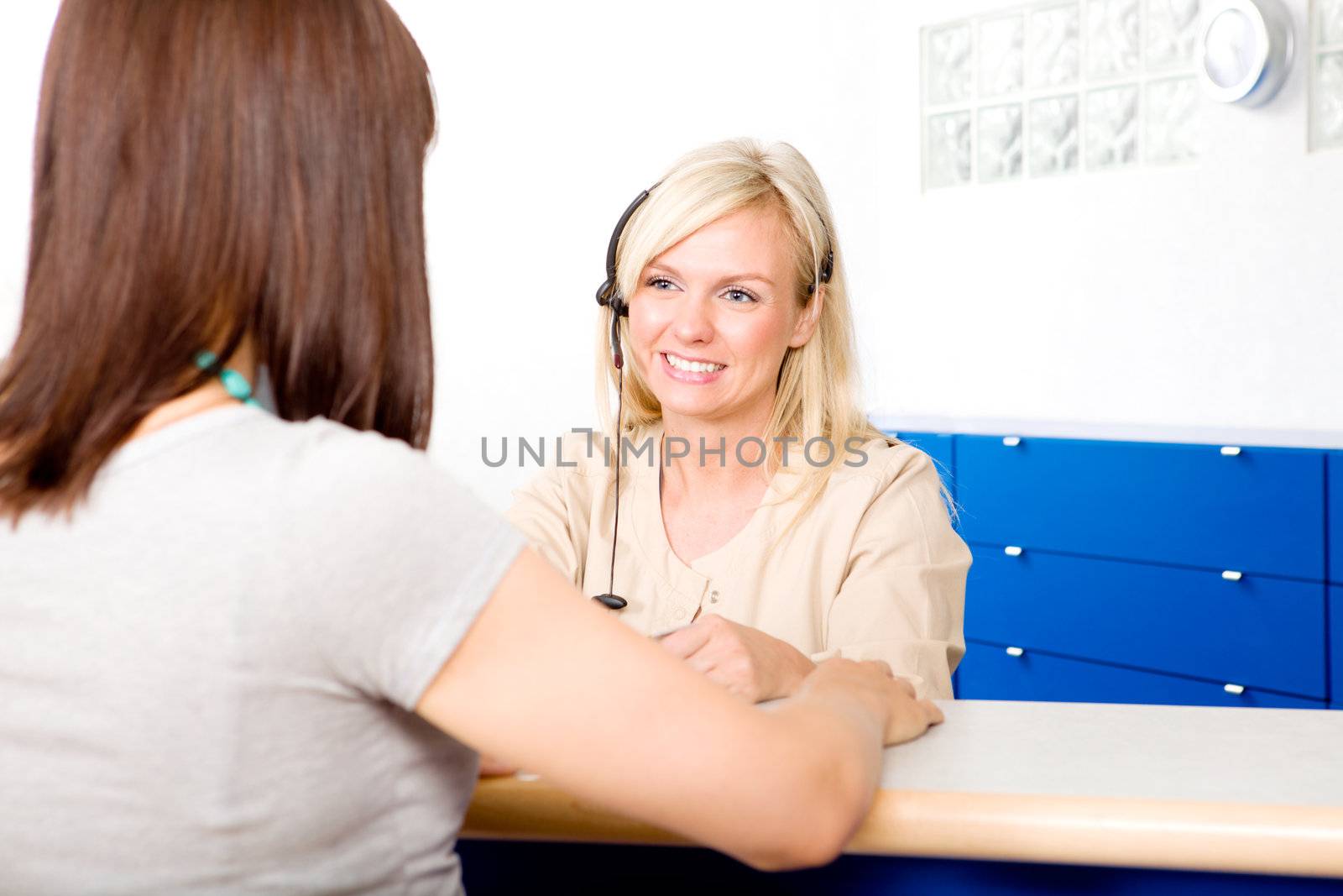 A receptionist at a dental clinic