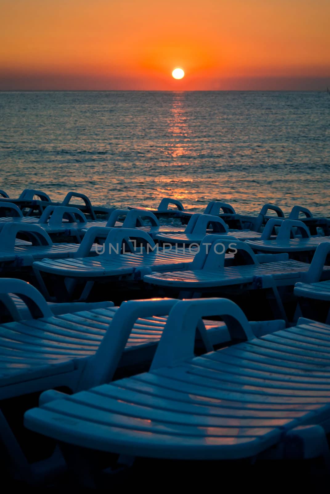 Beach chairs ready for tourists by betterinall