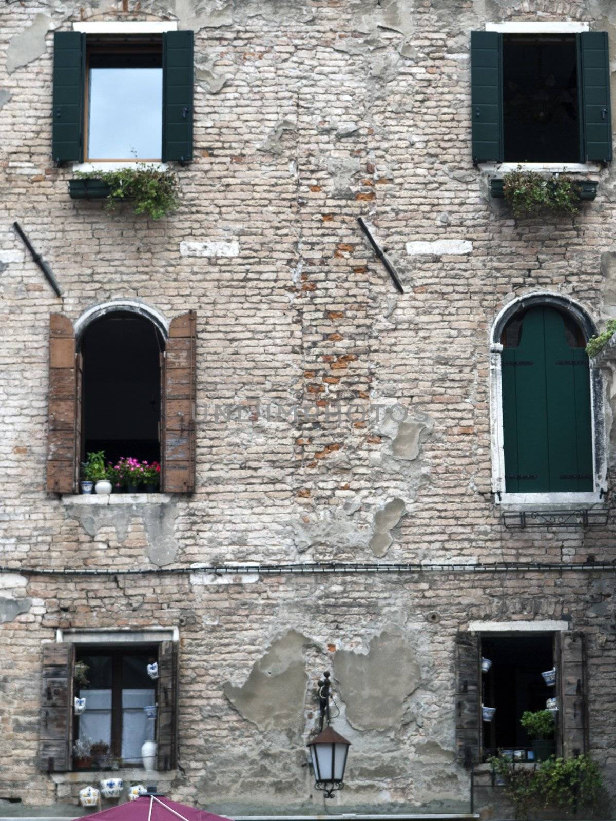 Facade of building at Piazza Campo dei Frari - Venice Italy