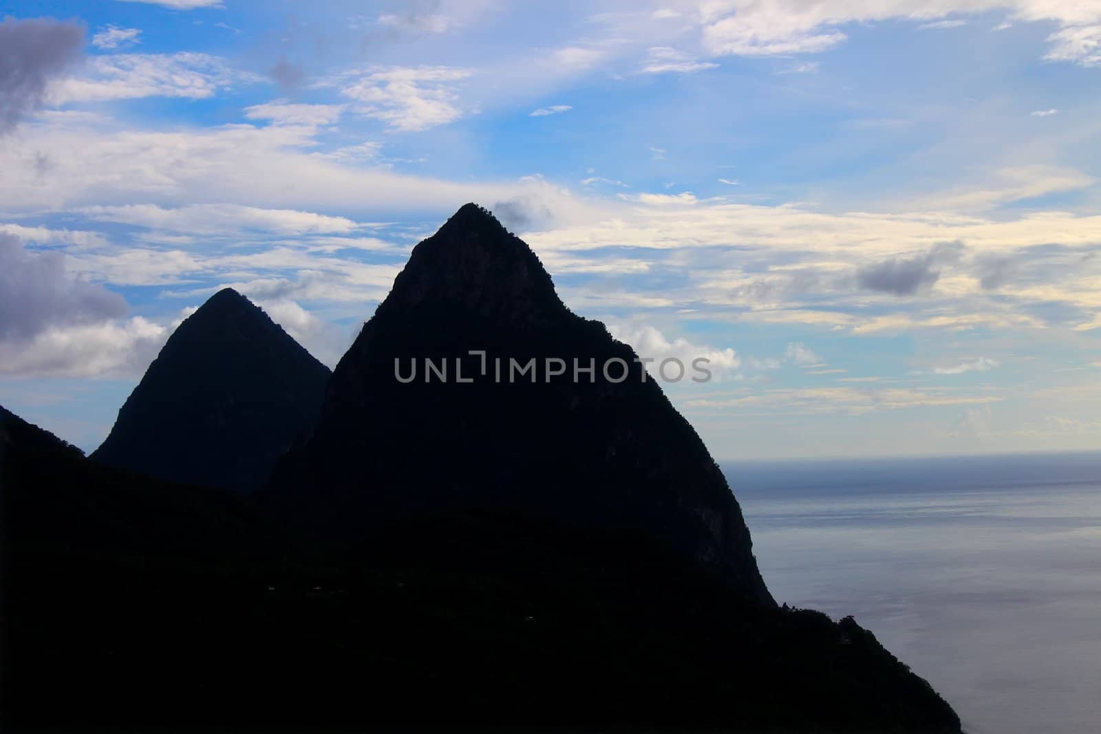 Silhouette of the Pitons by Wirepec