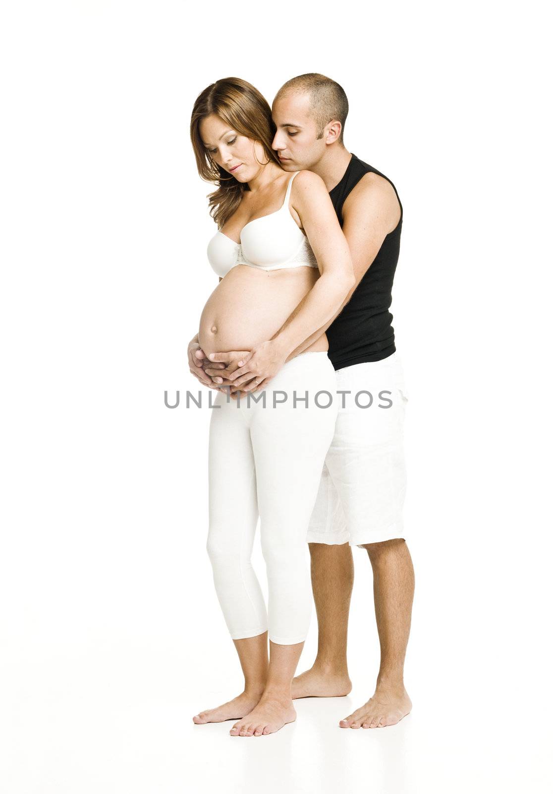 Parents to be isolated on white background