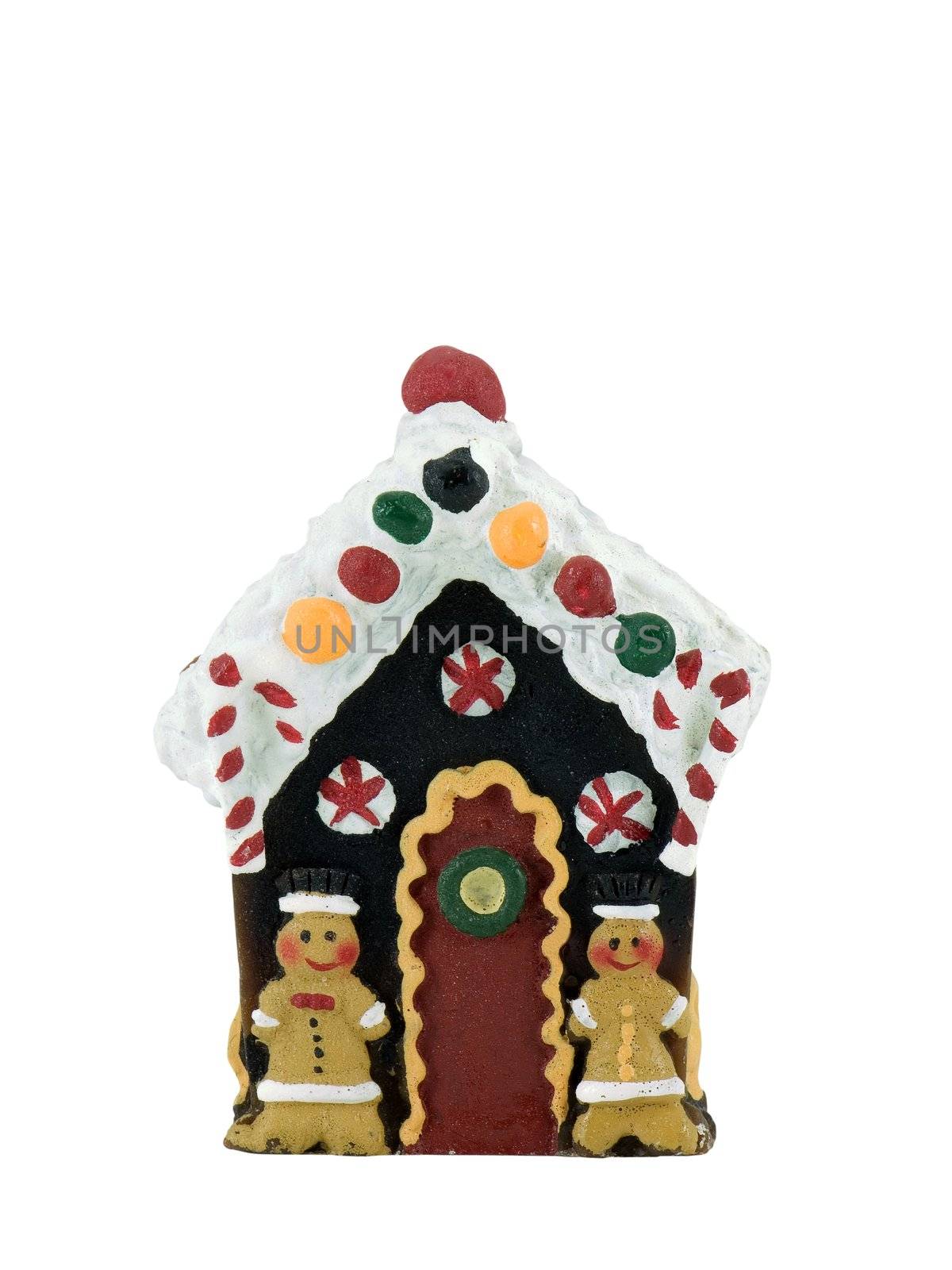 Gingerbread house isolated on a white background