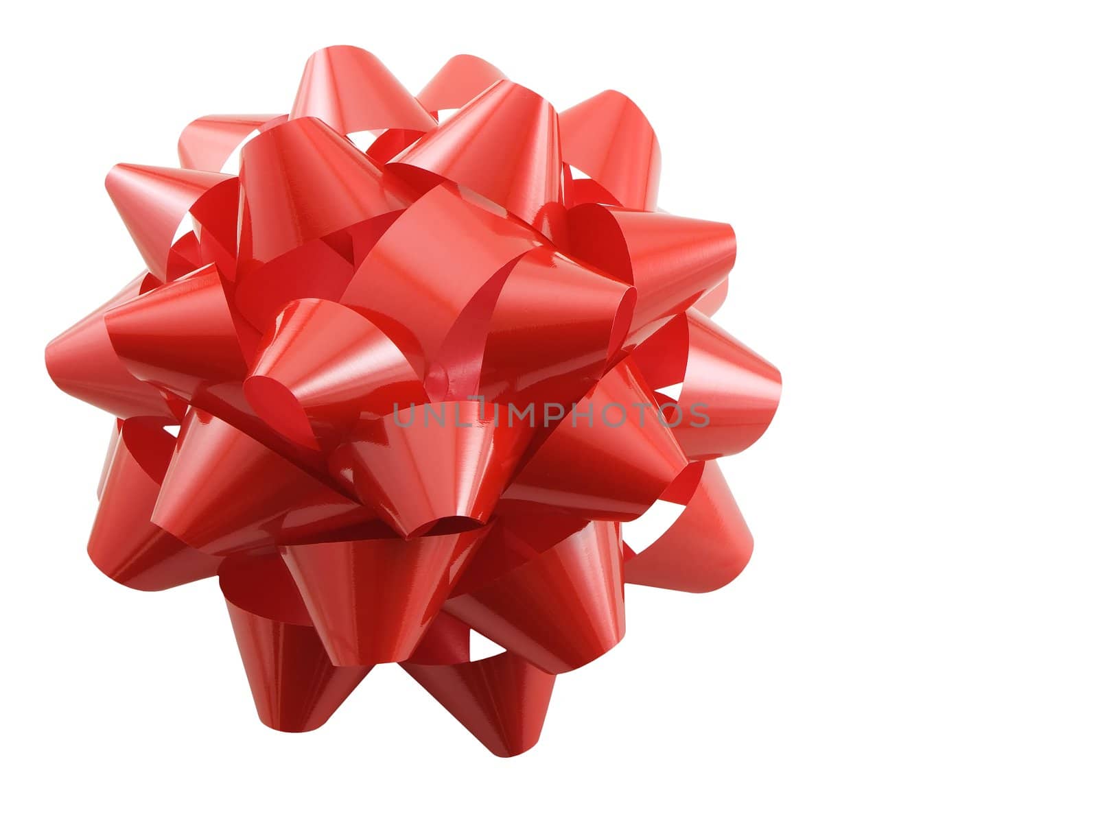 Large red bow isolated on white