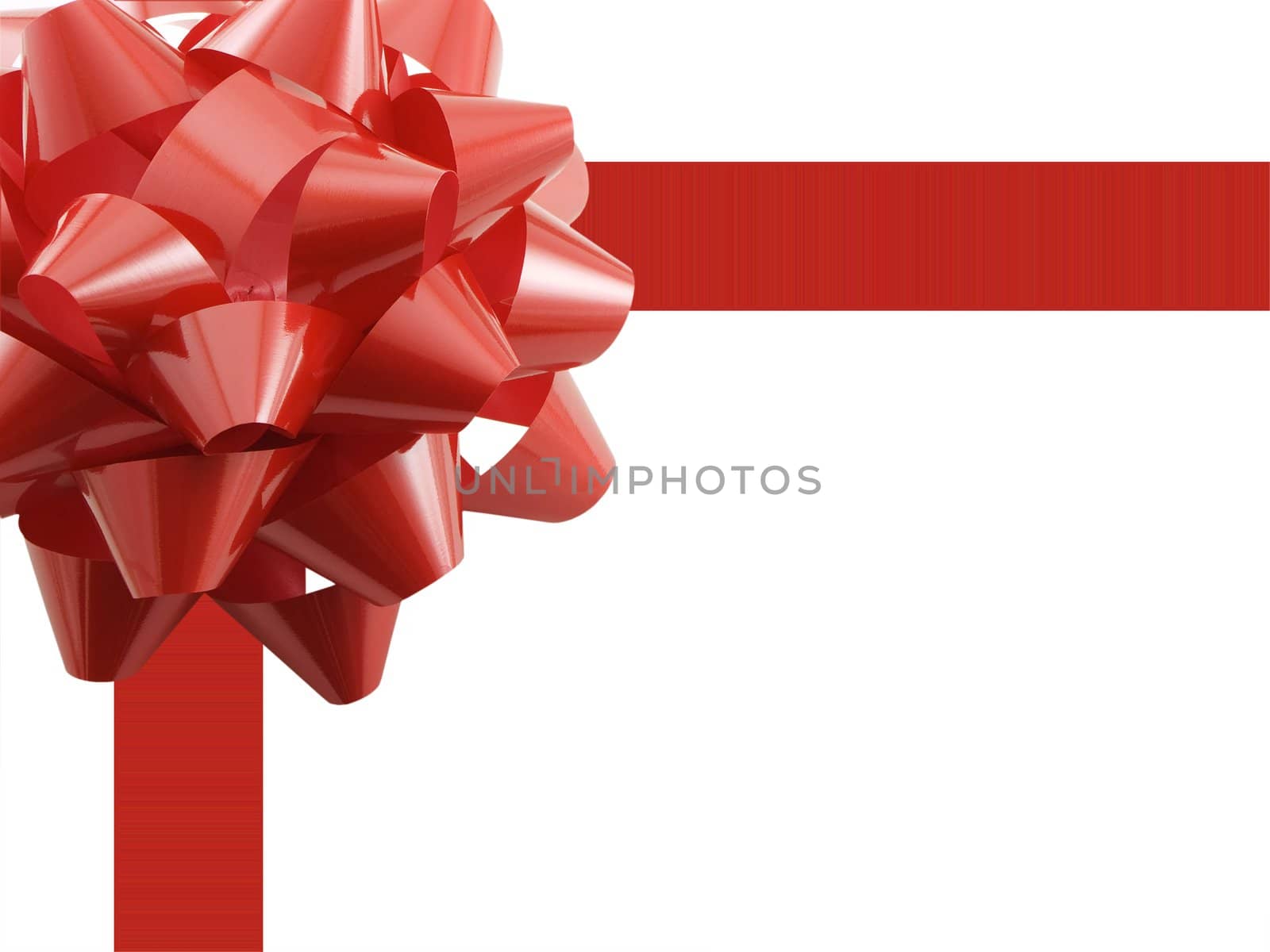 Large red bow isolated on white