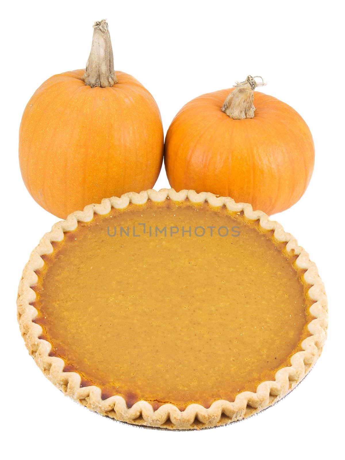 Pumpkin pie isolated on a white background