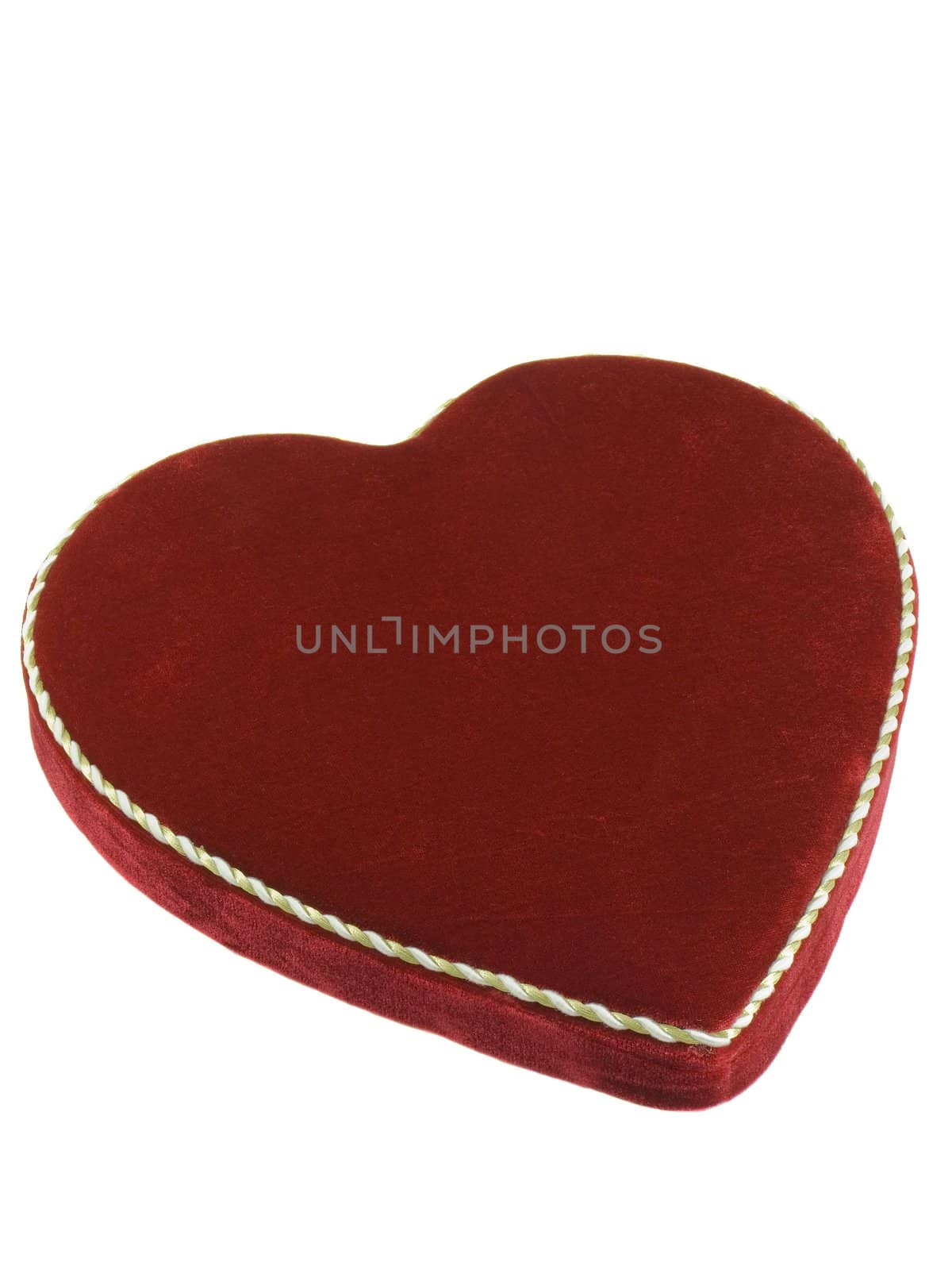 Heart shaped valentines candy box isolated on white