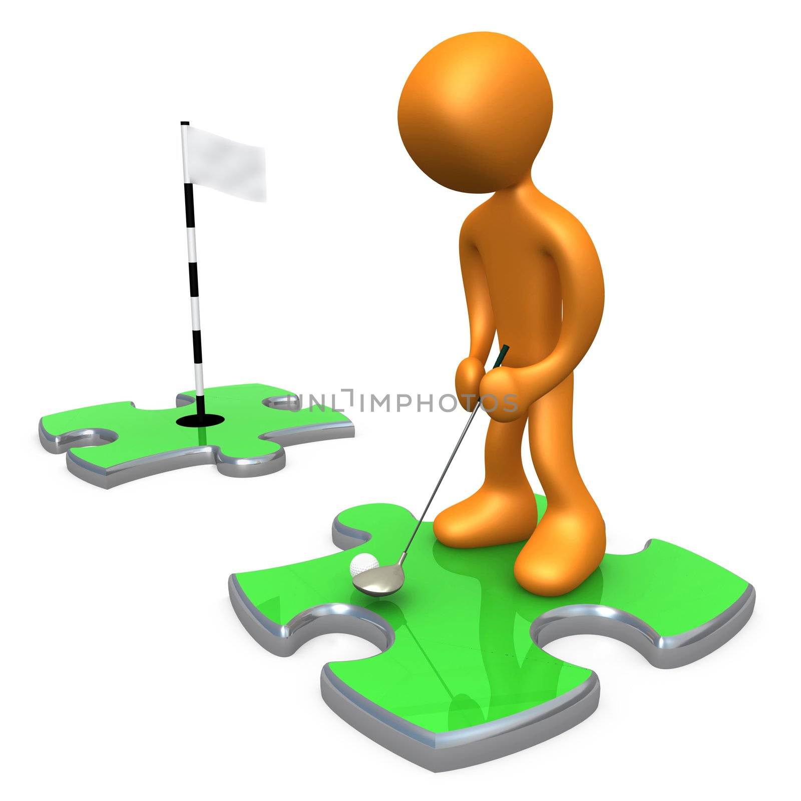 Computer generated 3d image - Golfer .