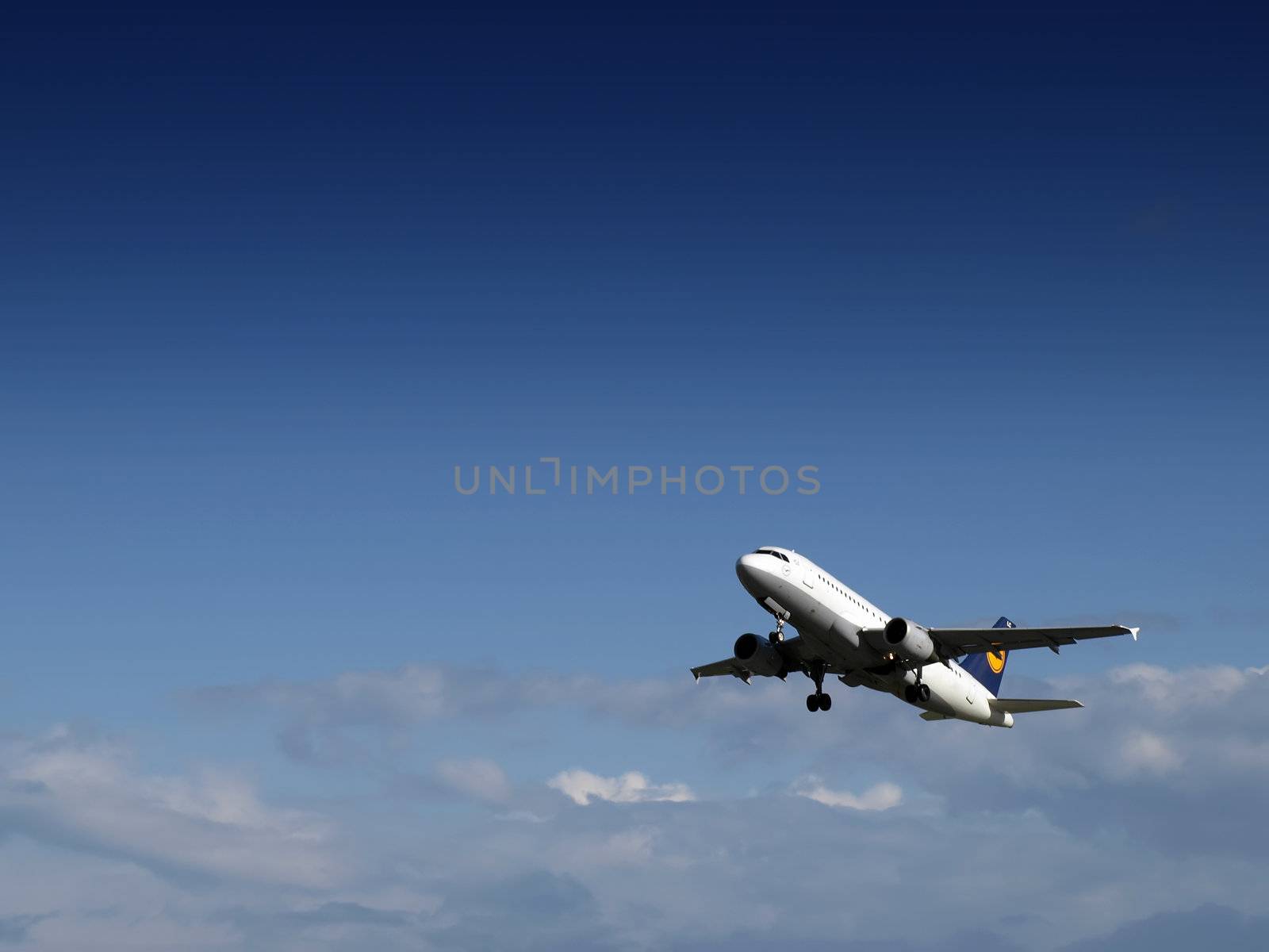 Civil aircraft taking off at an airfield in Malta