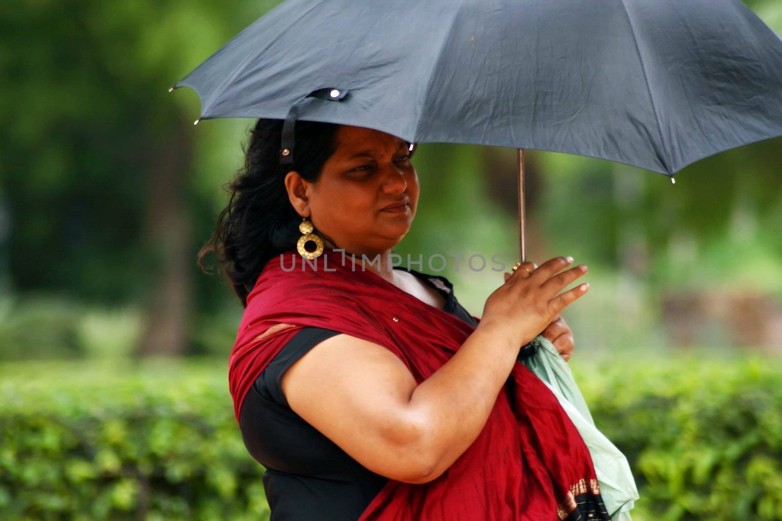 Nice woman with umbrella