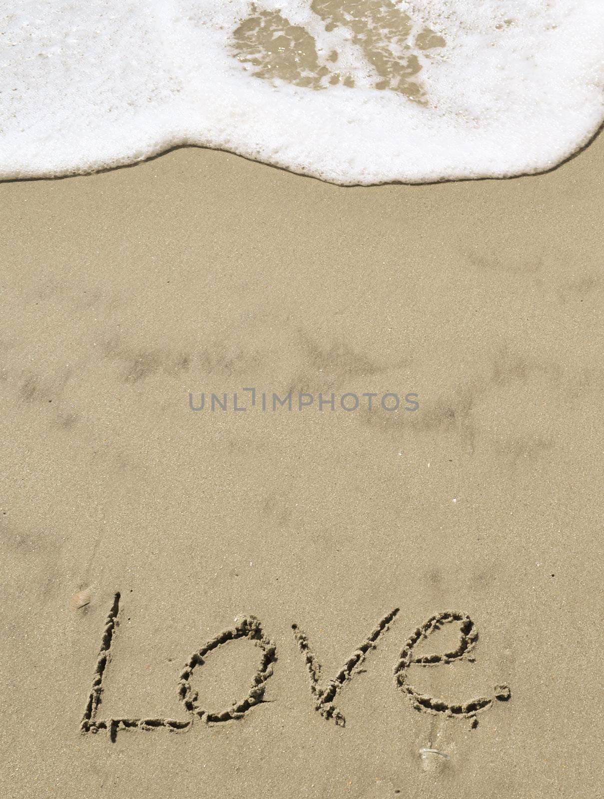 Love written in the sand with wave 27