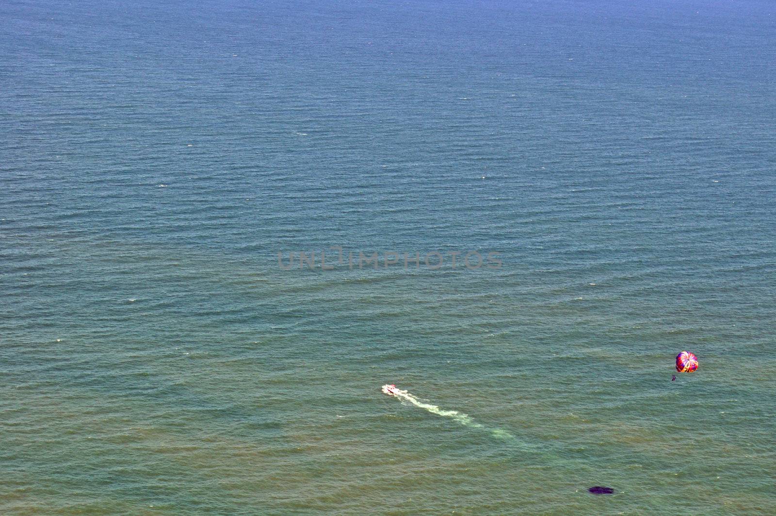 Parasailer on the ocean