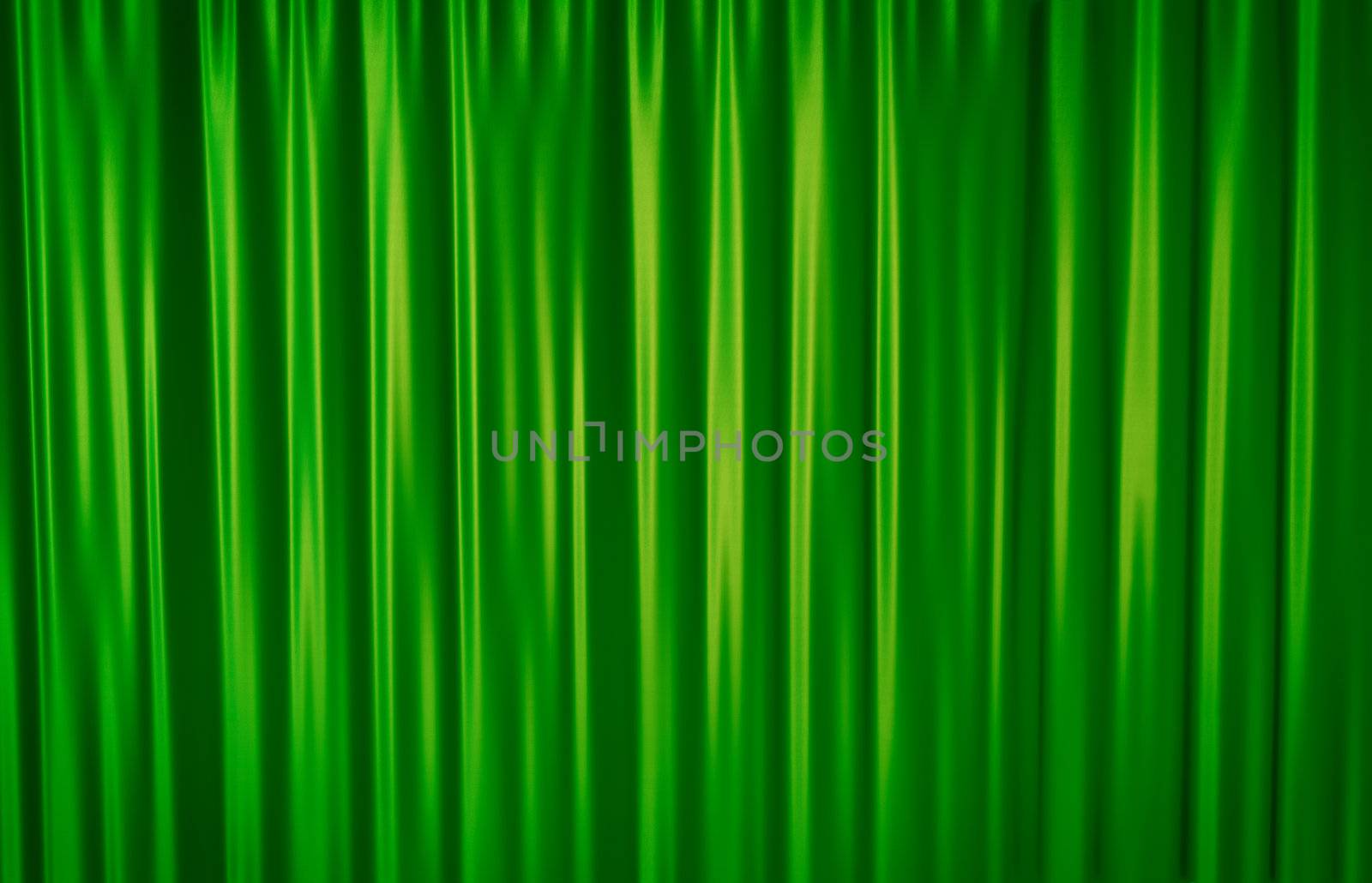 Green theater curtain background. 3D rendered illustration.