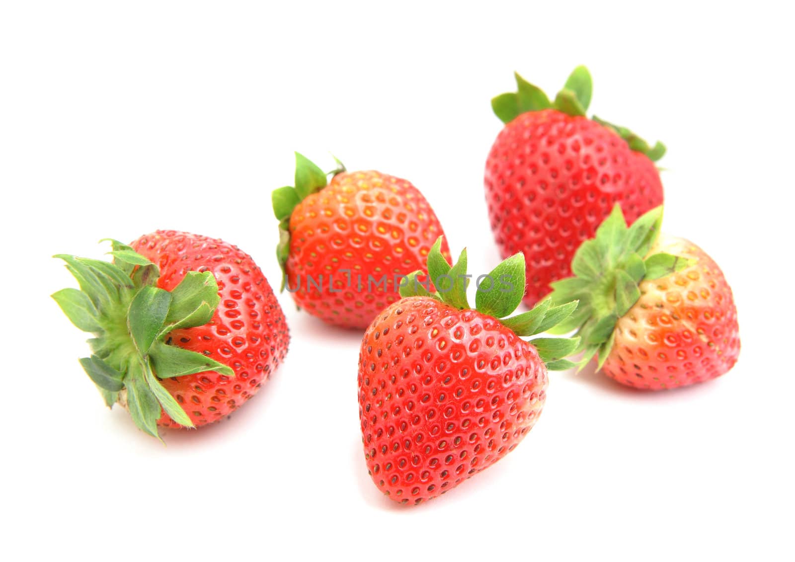 strawberries on white background