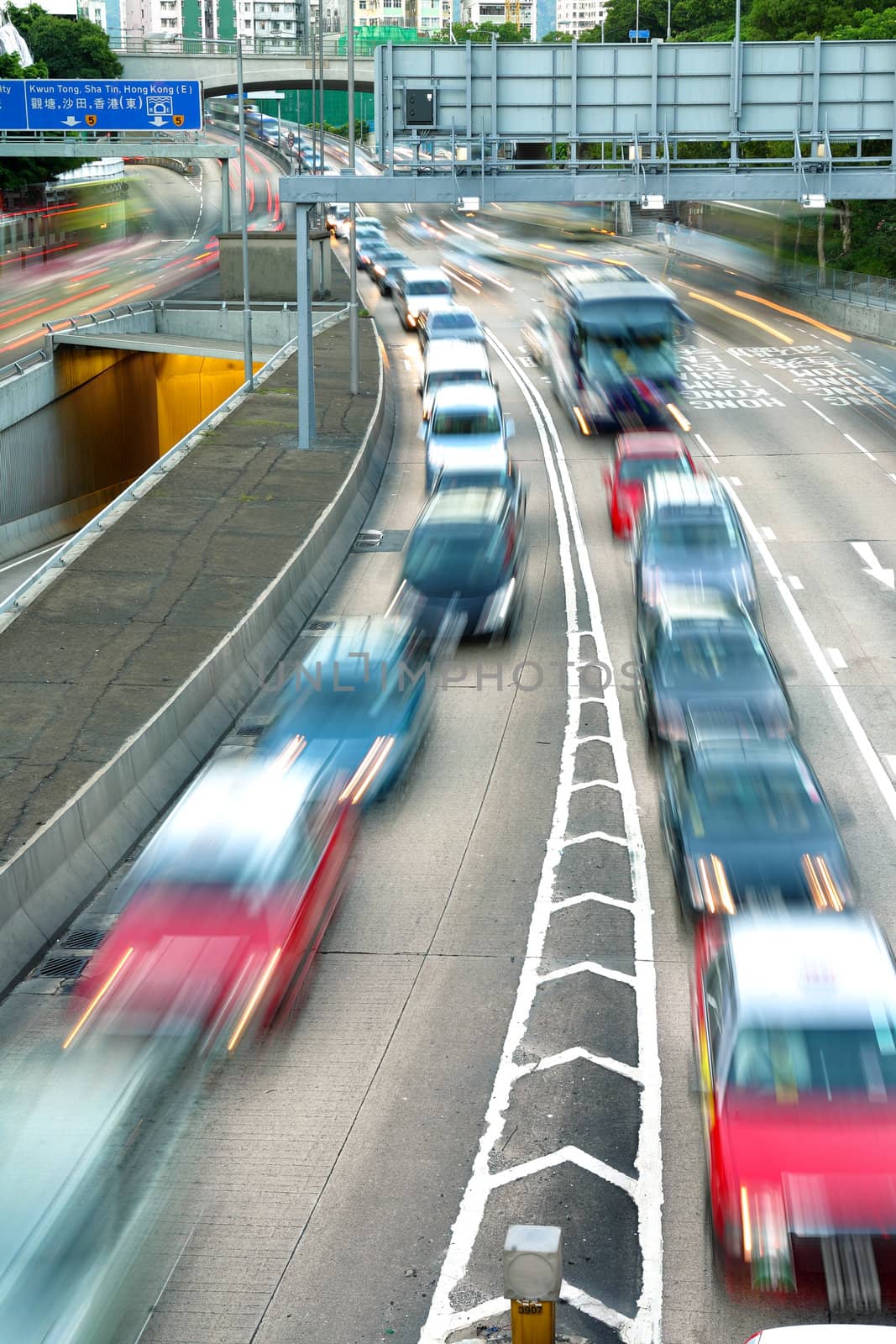 traffic with motion blur